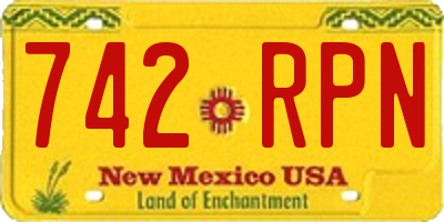 NM license plate 742RPN