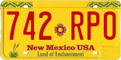 NM license plate 742RPO