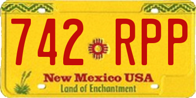 NM license plate 742RPP