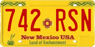 NM license plate 742RSN