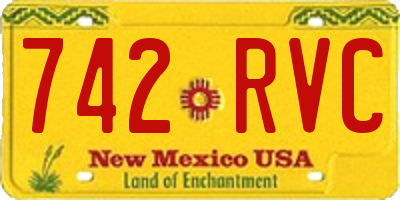 NM license plate 742RVC