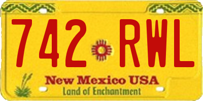 NM license plate 742RWL