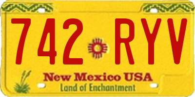 NM license plate 742RYV