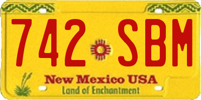 NM license plate 742SBM