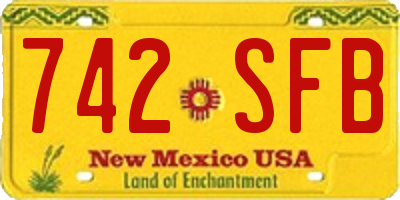 NM license plate 742SFB