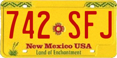 NM license plate 742SFJ