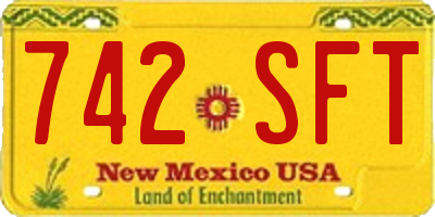 NM license plate 742SFT