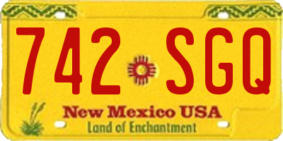 NM license plate 742SGQ