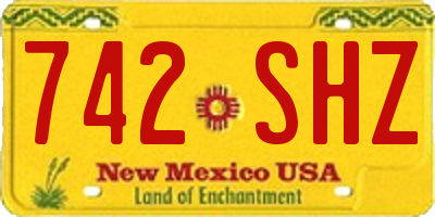 NM license plate 742SHZ