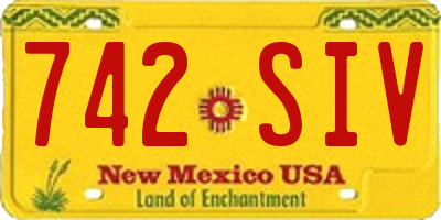 NM license plate 742SIV