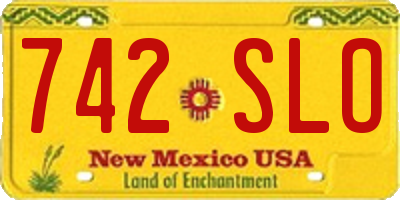 NM license plate 742SLO