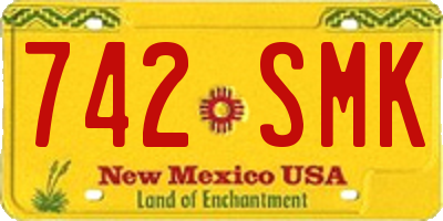 NM license plate 742SMK