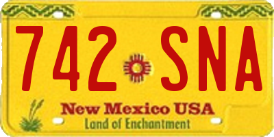 NM license plate 742SNA