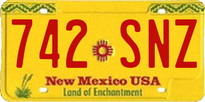 NM license plate 742SNZ
