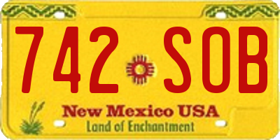 NM license plate 742SOB