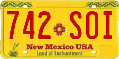 NM license plate 742SOI