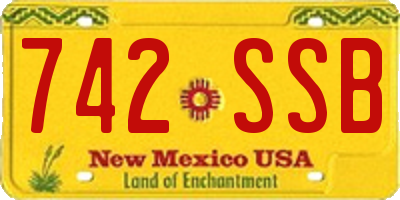 NM license plate 742SSB
