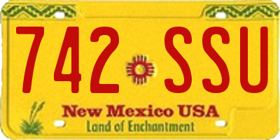 NM license plate 742SSU