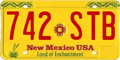 NM license plate 742STB