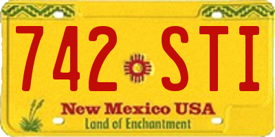 NM license plate 742STI
