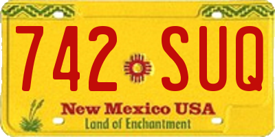 NM license plate 742SUQ