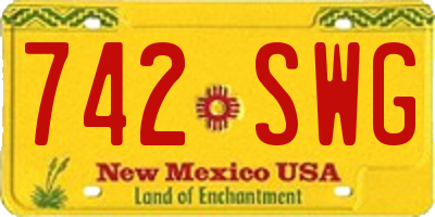 NM license plate 742SWG