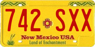 NM license plate 742SXX