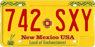 NM license plate 742SXY