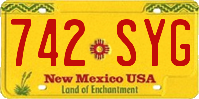 NM license plate 742SYG