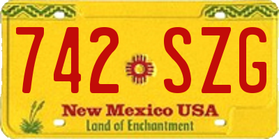 NM license plate 742SZG