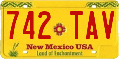 NM license plate 742TAV