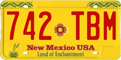 NM license plate 742TBM