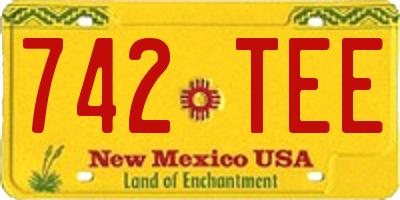 NM license plate 742TEE