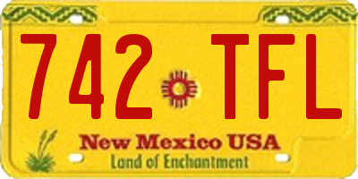 NM license plate 742TFL