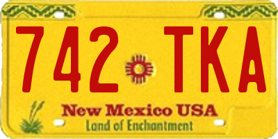 NM license plate 742TKA