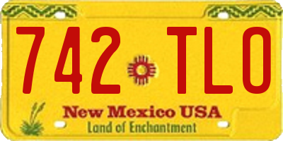 NM license plate 742TLO