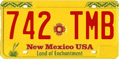 NM license plate 742TMB