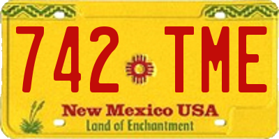 NM license plate 742TME