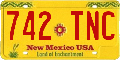 NM license plate 742TNC