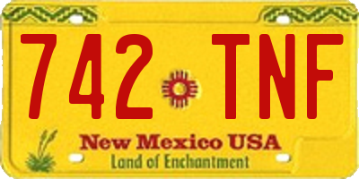 NM license plate 742TNF