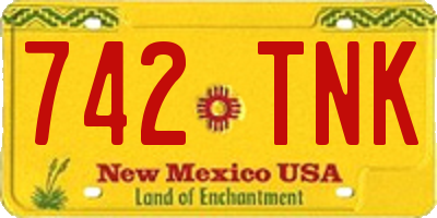 NM license plate 742TNK