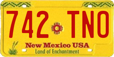 NM license plate 742TNO