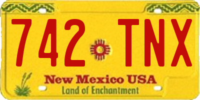 NM license plate 742TNX