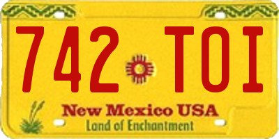 NM license plate 742TOI