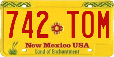 NM license plate 742TOM