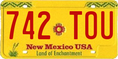 NM license plate 742TOU