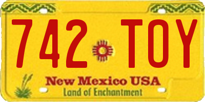 NM license plate 742TOY