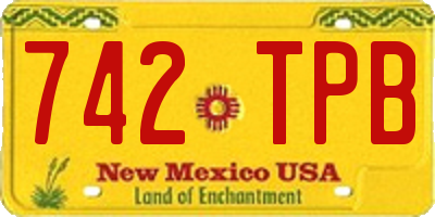 NM license plate 742TPB