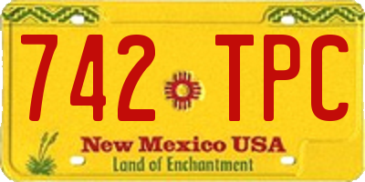 NM license plate 742TPC