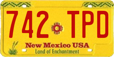 NM license plate 742TPD